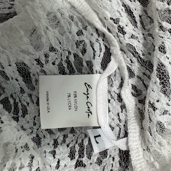 Enza Costa Ivory Lace Turtleneck - Picture 2 of 4